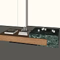 Modern Simple Solid Wood Coffee Table Ornaments 3d model