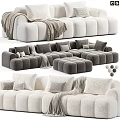Luxury Sectional Sofa With Plush Pillows Soft Blanket And Multiple Color Options