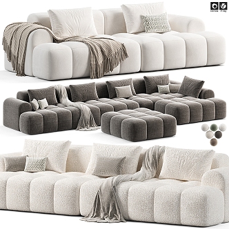 Liftad Fabric Multiplayer Sofa 3d model