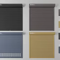 Metal Roller Shutters In Multiple Colors Including Black Dark Gray Blue And Gold