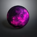 Glowing Purple Pink Starry Sphere Weapon With Cosmic Light Patterns