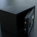 Modern Black Filing Cabinet With Open Door Secure Lock And Metal Design