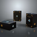 Prestige Black Gold Decorative Boxes With Logo For Luxury Household Supplies Packaging