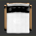 Modern Wooden Frame Chair With White Upholstered Seat Backrest And Armrests