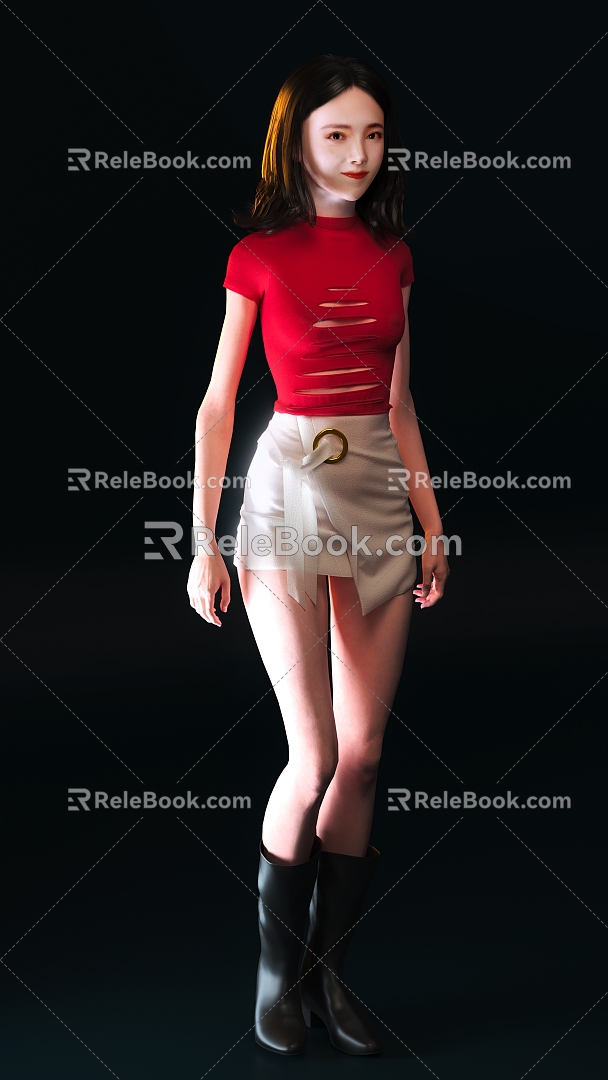 Women Beauty Skirt Animation Skeleton 3d model