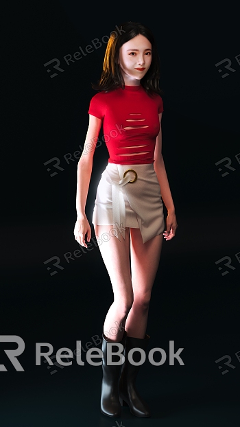 Women Beauty Skirt Animation Skeleton model