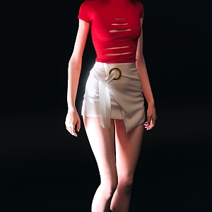 Women Beauty Skirt Animation Skeleton 3d model