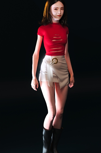 Women Beauty Skirt Animation Skeleton 3d model