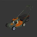 AL KO Push Type Lawn Mower With Orange Gray Design For Agricultural Use