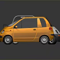 Two Small Yellow and Silver Compact Cars with Modern Exterior Design