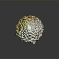 Ancient Bronze Pinecone Shaped Artifact Featuring Scaly Texture Square Base And Turquoise Patina 3d model