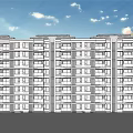 Modern Residential Building Simple Multi-storey House 3d model