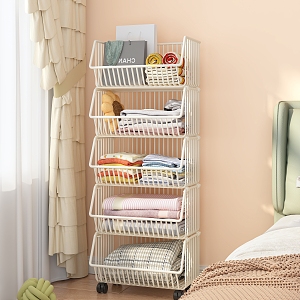 Cream Style Bedroom Storage Rack 3d model