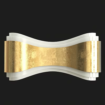 Modern Gold and White Wall Lamp With Curved Layered Stylish Design 3d model