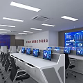 Command center computer desk monitor desk 3d model