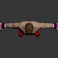 Man Boxer In American Flag Boxing Shorts With Red Boots White Socks And Colorful Gloves