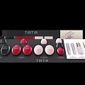 TIRTIR Cosmetics Display With Round Pressed Powders Lipsticks And Makeup Products
