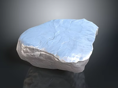 Natural Wood Stone Decorative Piece with Blue White Surface and Irregular Natural Texture Design 3d model