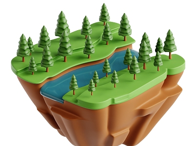 Modern Island Cartoon Island Outdoor Landscape 3d model