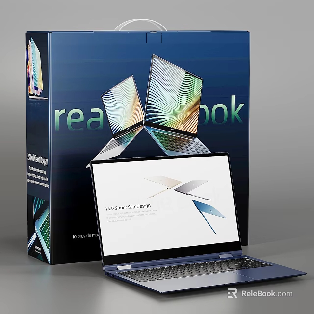 RealBook Lightweight Laptop With 14.6 Inch InfinityEdge Display And Modern Design 3d model 