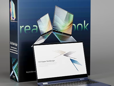 RealBook Lightweight Laptop With 14.6 Inch InfinityEdge Display And Modern Design 3d model