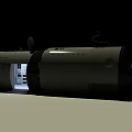 Detailed Space Capsule Module With Open Door And Illuminated Interior Equipment