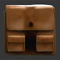 Durable Brown Leather Bag With Two Front Pockets And Classic Design