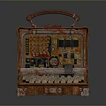 Open Suitcase Weapon Interior With Electronic Components Buttons And Knobs Design 3d model