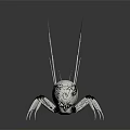 Mechanical Bee 3D Character Model With White Black Body Transparent Wings And Large Eyes