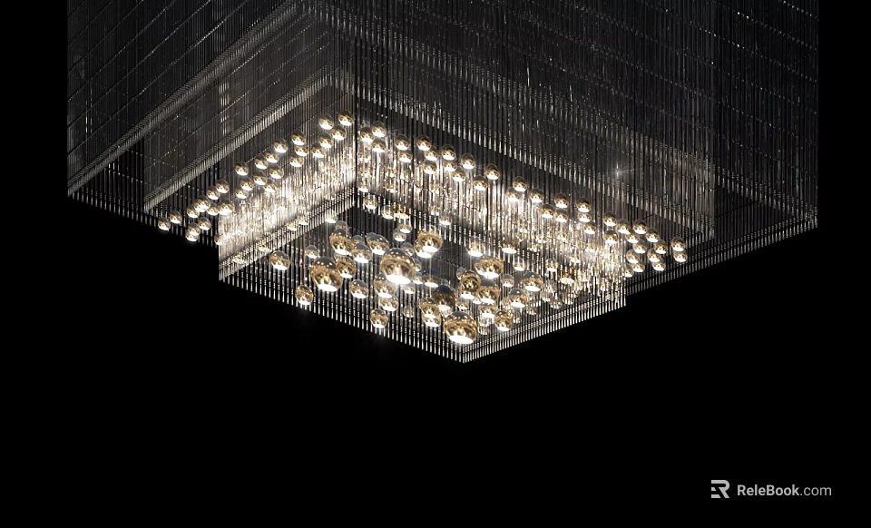 Luxurious Sparkling Crystal Chandelier Design With Hanging Crystals And Bright Illumination 3d model 