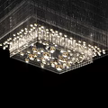 Luxurious Sparkling Crystal Chandelier Design With Hanging Crystals And Bright Illumination