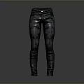 Stylish Black Leather Pants With Slim Fit Design And Front Pockets 3d model