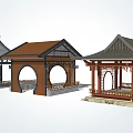 Traditional Chinese Pavilions Featuring Diverse Roof Designs And Classic Architectural Details