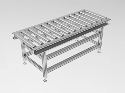Industrial Equipment Roller Conveyor With Metal Frame For Material Handling 3d model