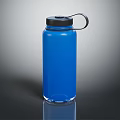 Blue Water Bottle With Black Lid And Handle For Everyday Use