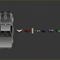 Game Movie Characters with Various Outfits Standing Together by DeLorean Car in Group Pose