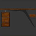 Modern Wooden Desk with Metal Legs Drawer Cabinet and Small Shelf