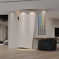 Modern Basement Living Area With Sofas Rugs Lighting And Cabinets
