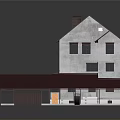 Two Story House With Red Roof White Exterior And Covered Porch