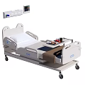 Medical Bed With Adjustable Frame Side Rails And Bedside Monitor For Hospitals