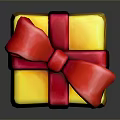 Yellow Gift Box With Red Bow And Ribbon As Daily Living Item