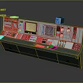 Advanced Industrial Control Console With Dual Screens Control Panel Buttons And Indicators