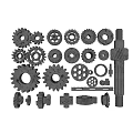 Various Types Of Mechanical Gears And Machine Parts Design Collection
