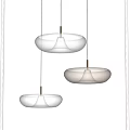 Modern Pendant Lights Three Hanging Glass Lamps White And Brown With Metal Frame Contemporary Design
