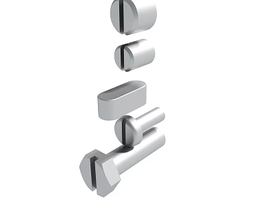 Different Types Of Stainless Steel Metal Fasteners Including Bolts And Nuts 3d model