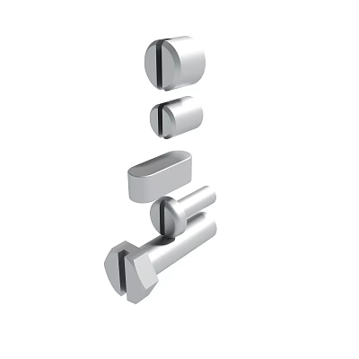 Different Types Of Stainless Steel Metal Fasteners Including Bolts And Nuts 3d model
