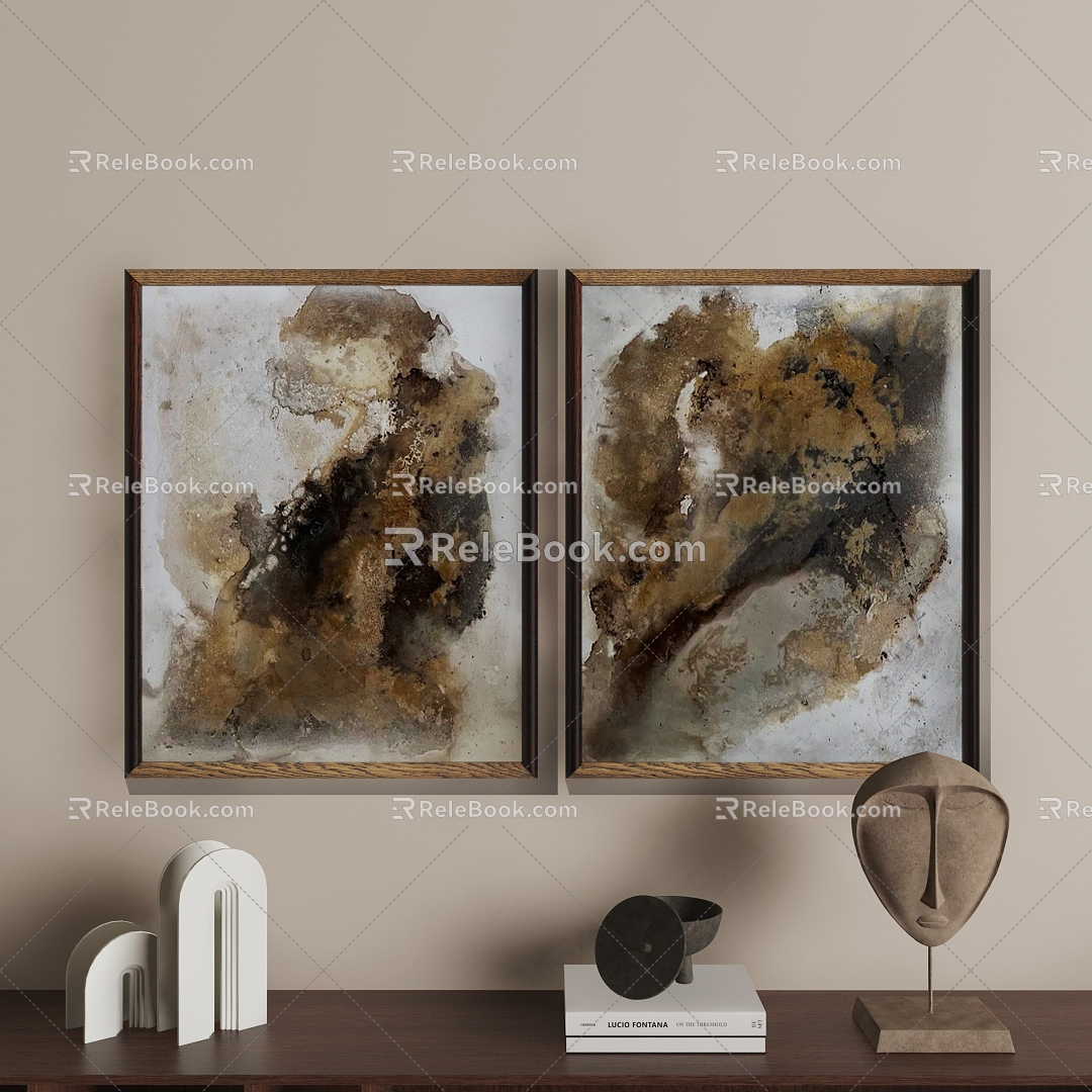 Middle Ancient Abstract Hanging Paintings model