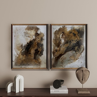 Middle Ancient Abstract Hanging Paintings 3d model