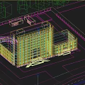 Modern Office Building Exterior Design With Glass Curtain Wall Dark Facade And Front Plaza