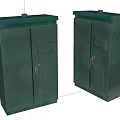 Green Industrial Equipment Cabinets With Double Doors And Ventilation Grilles